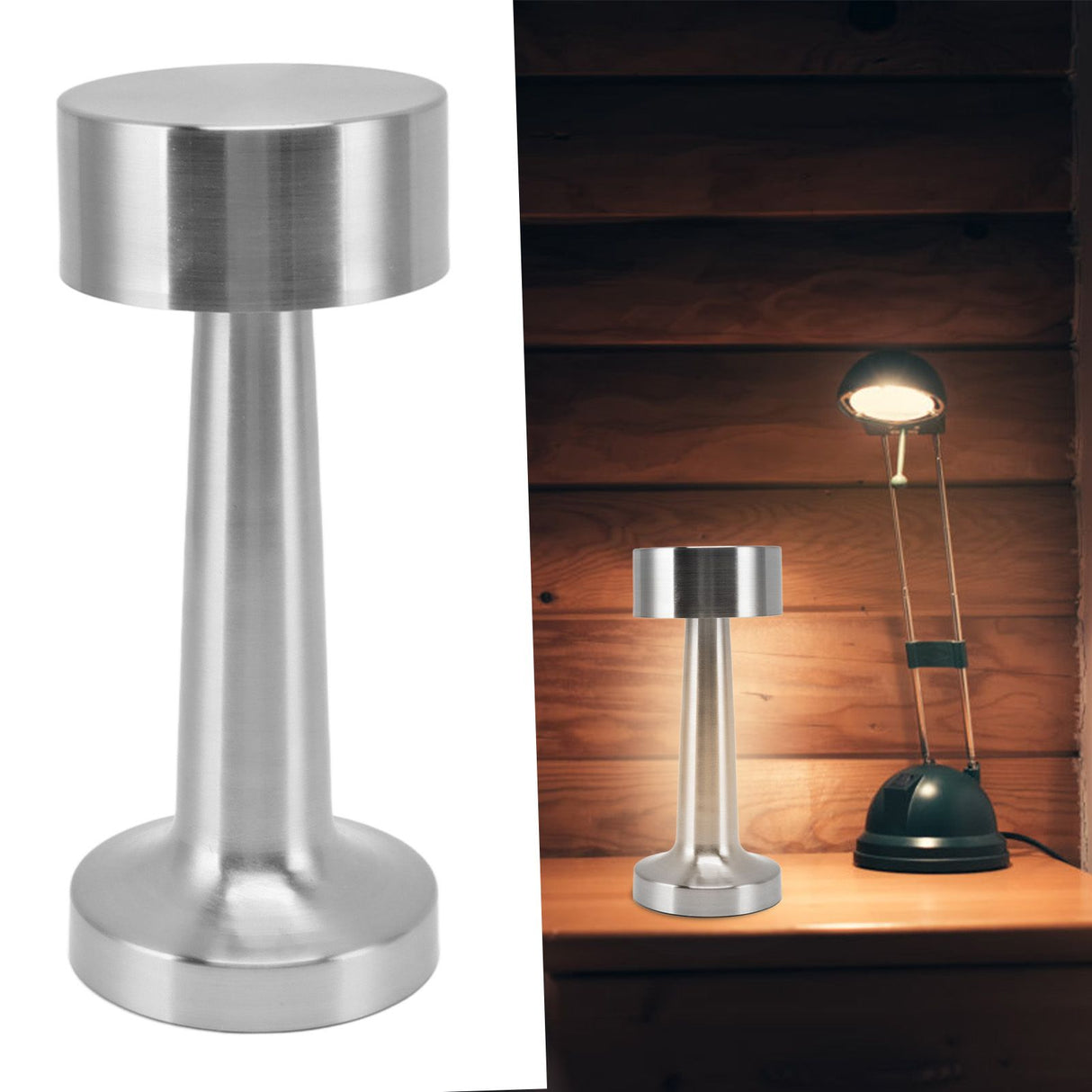 Cordless Table Lamp 3 Gear Dimming Portable Rechargeable 1800mAh Battery Bar Mood Light for Home