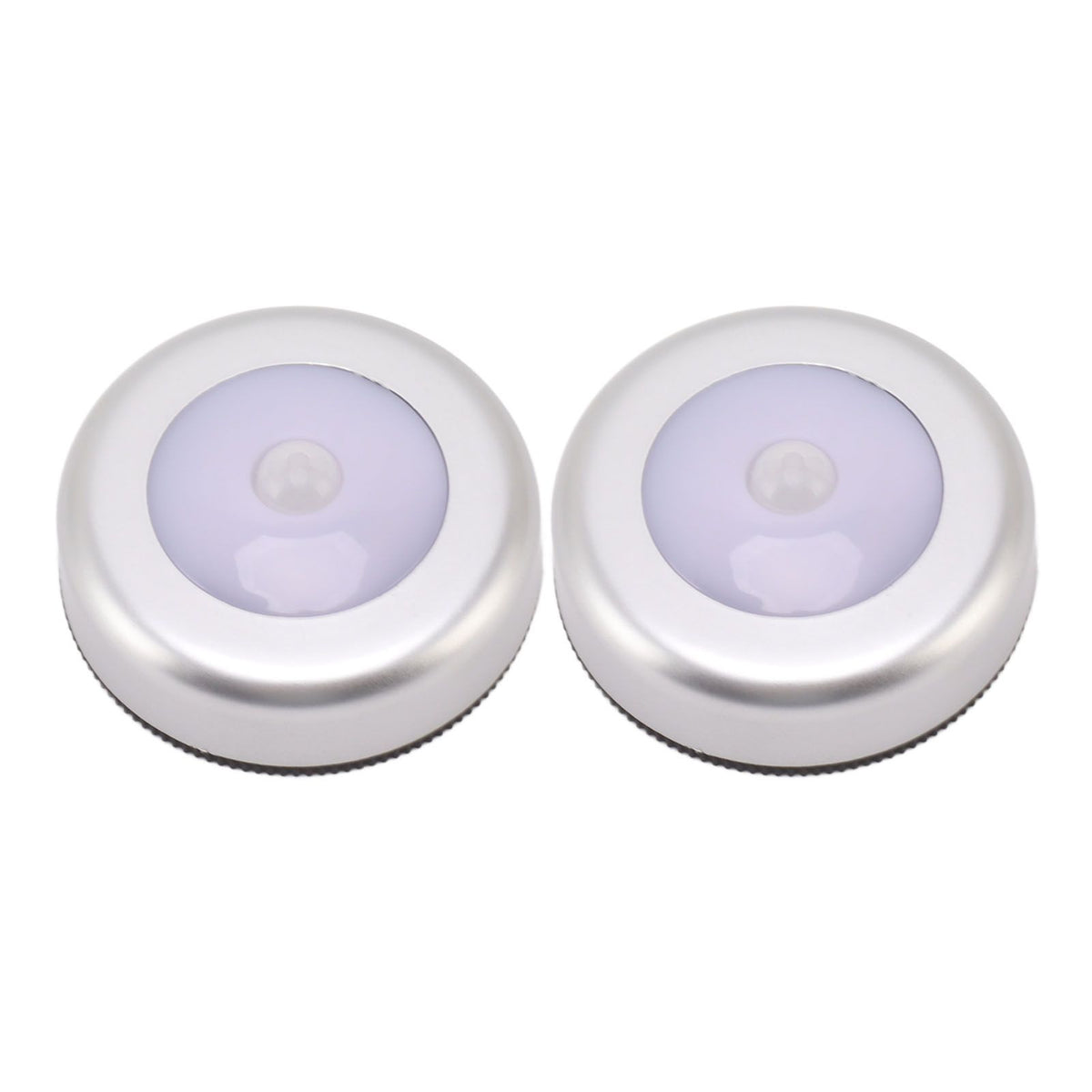 Motion Sensor Night Light Eye Protection Round Small LED Induction Lamp for Closet Drawer Bed Bottom 2pcs White Light