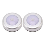 Motion Sensor Night Light Eye Protection Round Small LED Induction Lamp for Closet Drawer Bed Bottom 2pcs White Light