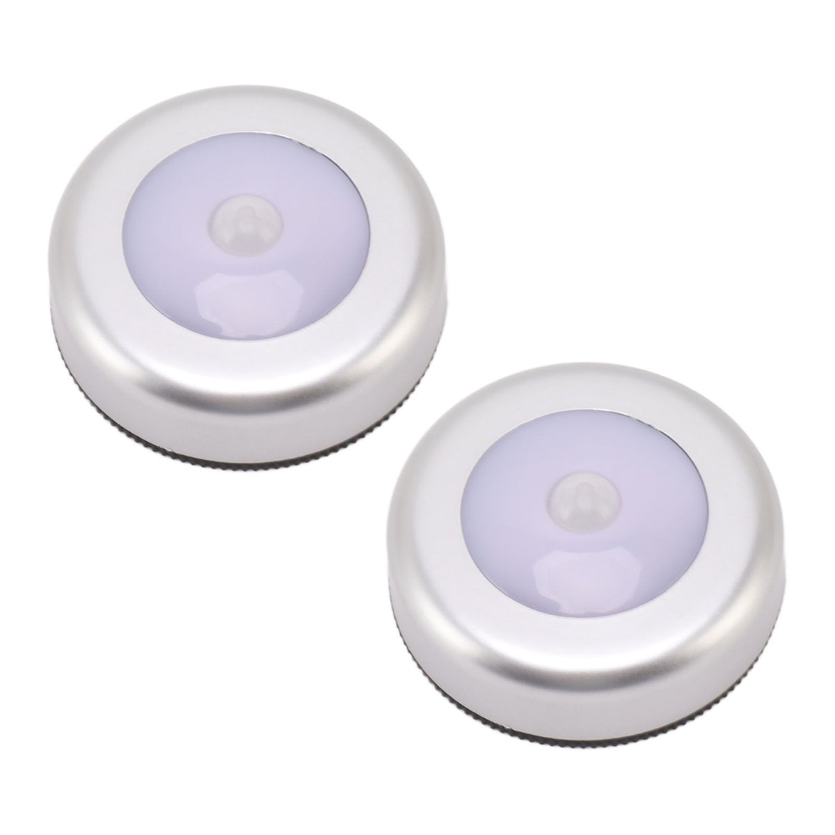 Motion Sensor Night Light Eye Protection Round Small LED Induction Lamp for Closet Drawer Bed Bottom 2pcs White Light
