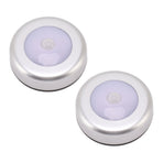 Motion Sensor Night Light Eye Protection Round Small LED Induction Lamp for Closet Drawer Bed Bottom 2pcs White Light