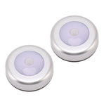 Motion Sensor Night Light Eye Protection Round Small LED Induction Lamp for Closet Drawer Bed Bottom 2pcs White Light