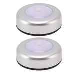 Motion Sensor Night Light Eye Protection Round Small LED Induction Lamp for Closet Drawer Bed Bottom 2pcs White Light