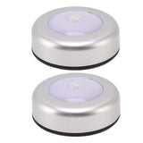 Motion Sensor Night Light Eye Protection Round Small LED Induction Lamp for Closet Drawer Bed Bottom 2pcs White Light - 45-Degree Angle