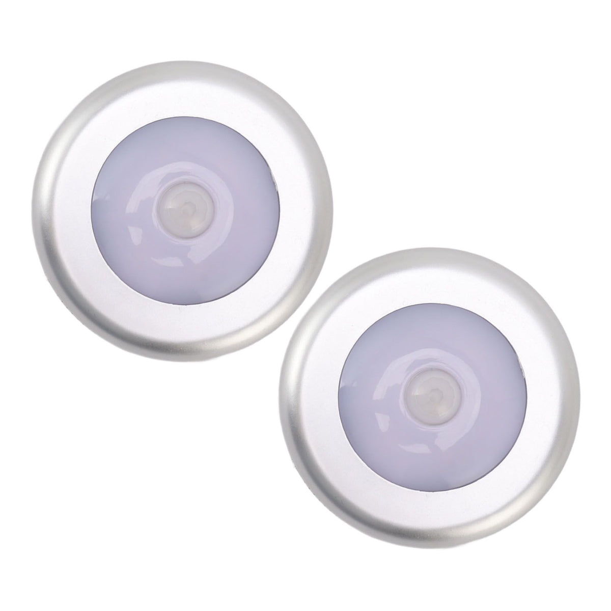 Motion Sensor Night Light Eye Protection Round Small LED Induction Lamp for Closet Drawer Bed Bottom 2pcs White Light