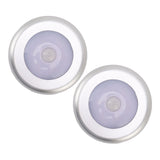 Motion Sensor Night Light Eye Protection Round Small LED Induction Lamp for Closet Drawer Bed Bottom 2pcs White Light - Low Angle