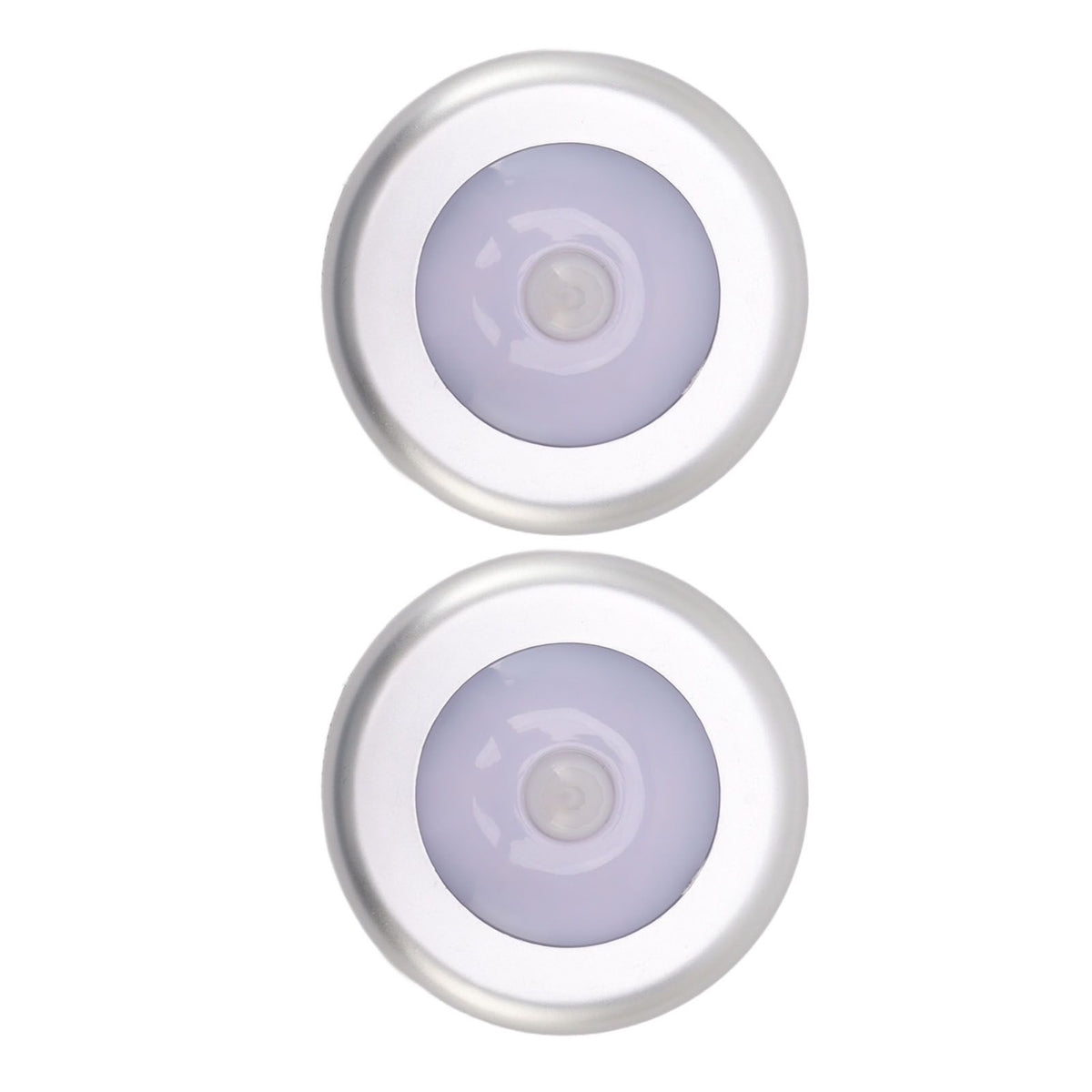 Motion Sensor Night Light Eye Protection Round Small LED Induction Lamp for Closet Drawer Bed Bottom 2pcs White Light