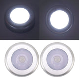 Motion Sensor Night Light Eye Protection Round Small LED Induction Lamp for Closet Drawer Bed Bottom 2pcs White Light - Extra Image