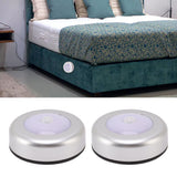 Motion Sensor Night Light Eye Protection Round Small LED Induction Lamp for Closet Drawer Bed Bottom 2pcs White Light