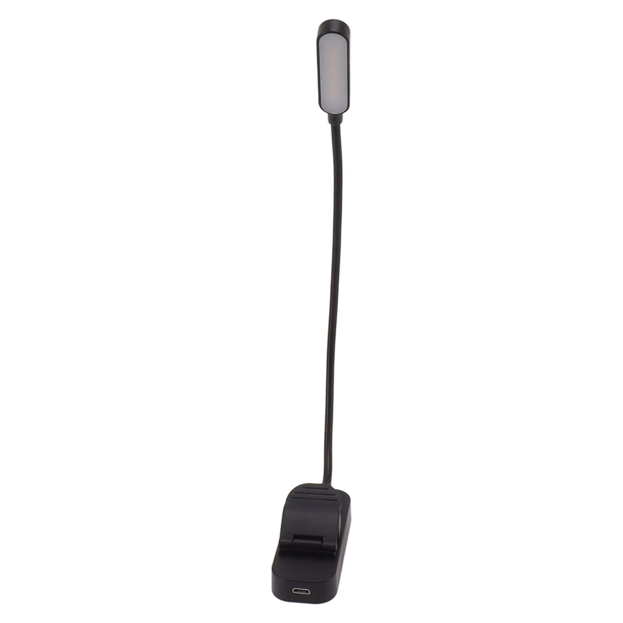 Book Light USB Rechargeable Blocking Reading Clip On Lamp 3 Brightness Stepless Dimming 8 LED Eye Care Sleep Aid Black