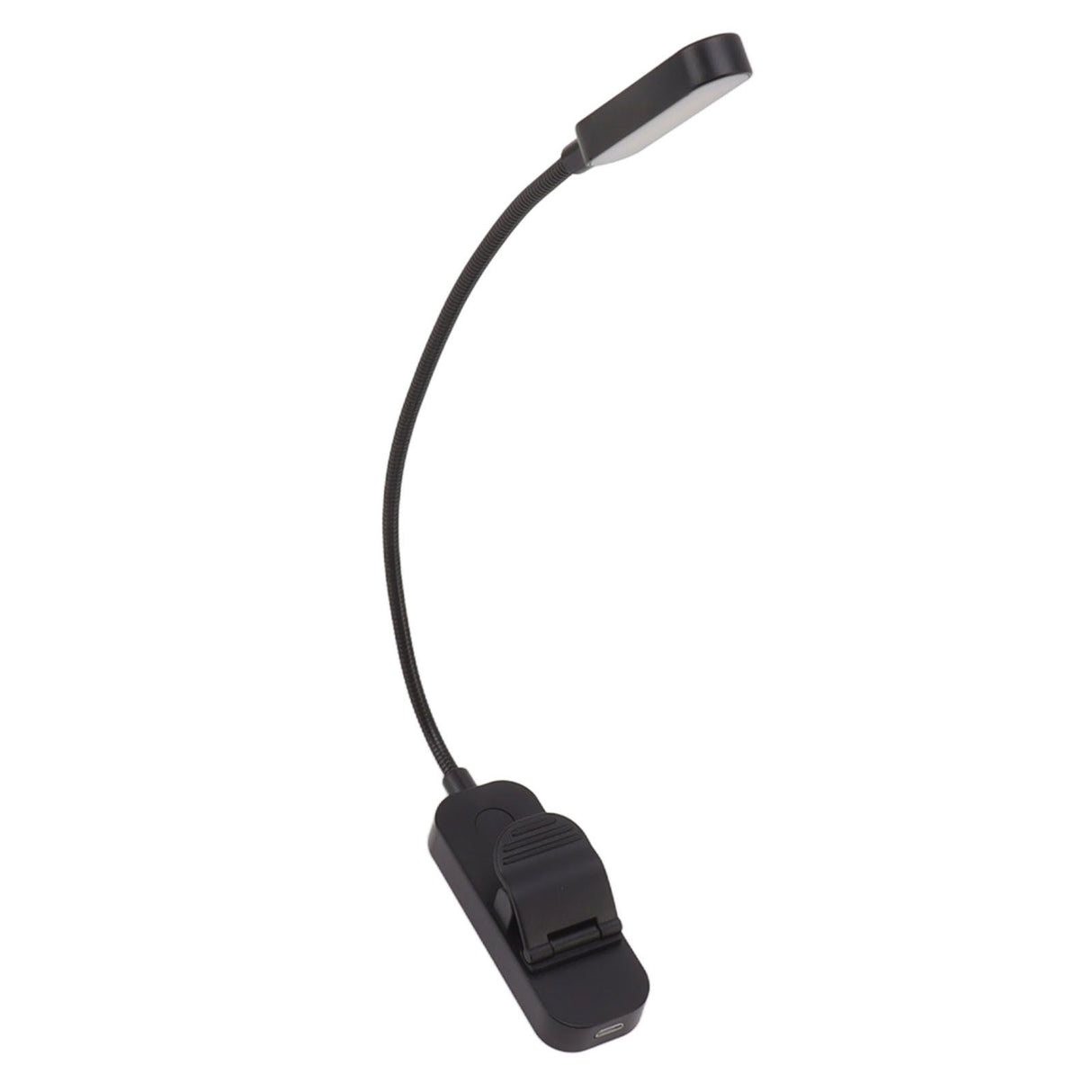 Book Light USB Rechargeable Blocking Reading Clip On Lamp 3 Brightness Stepless Dimming 8 LED Eye Care Sleep Aid Black