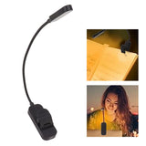 Book Light USB Rechargeable Blocking Reading Clip On Lamp 3 Brightness Stepless Dimming 8 LED Eye Care Sleep Aid Black