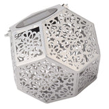 LED Solar Powered Lantern Light IP44 Waterproof Silver Polygon Decorative Solar Hanging Lantern Light for Outdoor Garden - Extra Image