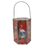 Garden Hanging Lights Waterproof LED Decorative Lighting Hexagonal Bird Pattern Lantern for Home Courtyard