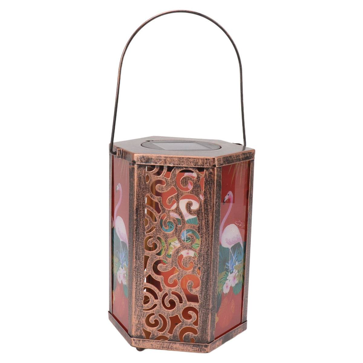 Garden Hanging Lights Waterproof LED Decorative Lighting Hexagonal Bird Pattern Lantern for Home Courtyard