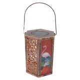 Garden Hanging Lights Waterproof LED Decorative Lighting Hexagonal Bird Pattern Lantern for Home Courtyard - Side View