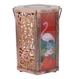 Garden Hanging Lights Waterproof LED Decorative Lighting Hexagonal Bird Pattern Lantern for Home Courtyard