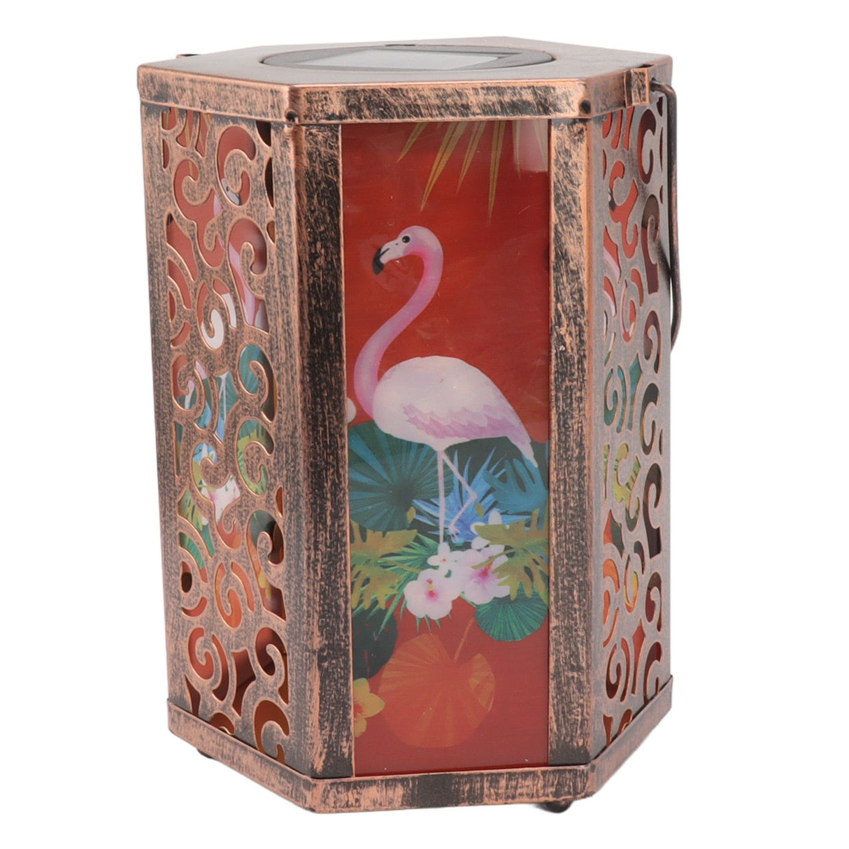 Garden Hanging Lights Waterproof LED Decorative Lighting Hexagonal Bird Pattern Lantern for Home Courtyard