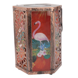 Garden Hanging Lights Waterproof LED Decorative Lighting Hexagonal Bird Pattern Lantern for Home Courtyard