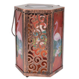 Garden Hanging Lights Waterproof LED Decorative Lighting Hexagonal Bird Pattern Lantern for Home Courtyard - Close-Up Angle