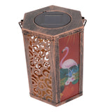 Garden Hanging Lights Waterproof LED Decorative Lighting Hexagonal Bird Pattern Lantern for Home Courtyard