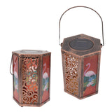 Garden Hanging Lights Waterproof LED Decorative Lighting Hexagonal Bird Pattern Lantern for Home Courtyard - Extra Image