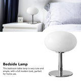 Bedside Table Lamp Iron Base Cute Shape Simple Modern Elegant Nightstand Lamp for Home USB Button Switch White