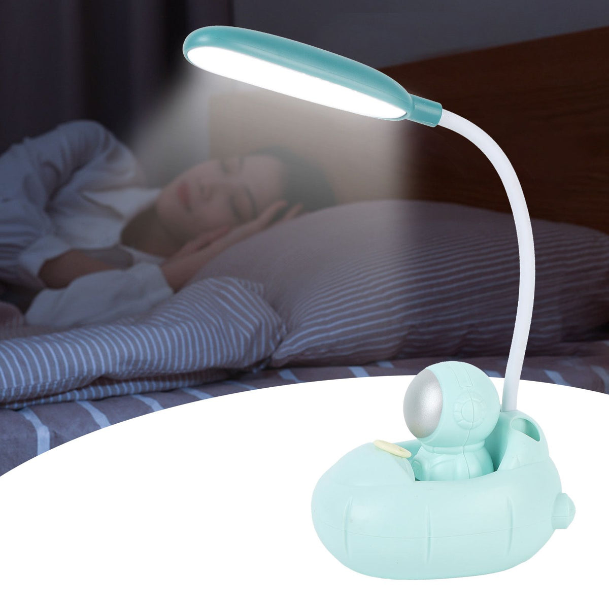 LED Desk Lamp 360° Bendable Eye Protection USB Rechargeable Learning Lamp for Home Bedroom Study