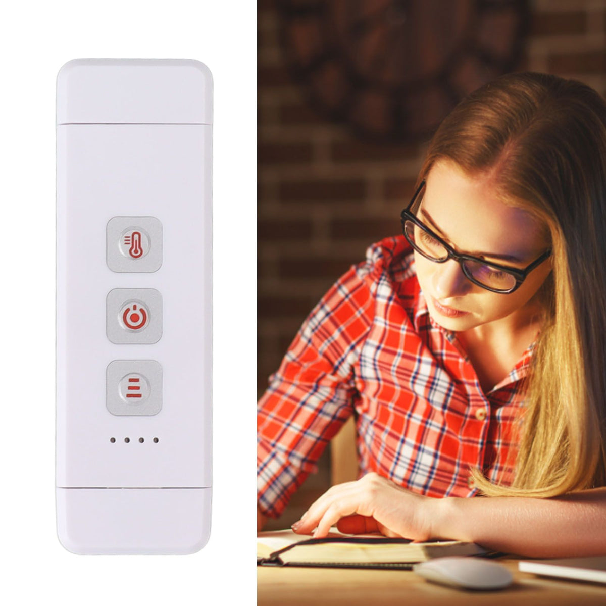 Clip On Book Light Multipurpose Ultrathin Mini 3 Levels Brightness USB Rechargeable Book Reading Light White