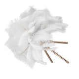 Feather Table Lamp USB Rechargeable Ostrich Feather Desk Light with Gold Tripod for Bedroom 40Pcs Artificial Feather White - Side View