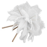 Feather Table Lamp USB Rechargeable Ostrich Feather Desk Light with Gold Tripod for Bedroom 40Pcs Artificial Feather White