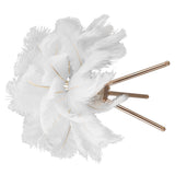 Feather Table Lamp USB Rechargeable Ostrich Feather Desk Light with Gold Tripod for Bedroom 40Pcs Artificial Feather White