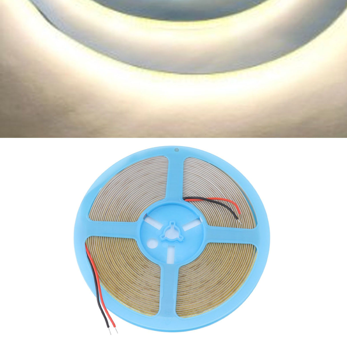 COB LED Strip Light 320LEDs 110lm Adhesive Uniform Natrual Flexible Tape Light for Indoor Home Cabinet 24V 32.8ft 4000K Neutral Light