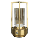 Cordless Table Lamp 3 Colors Stepless Dimming LED Table Lamp Rechargeable Touch Lamp Bedside Nightstand Lamp Gold - Front View