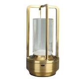 Cordless Table Lamp 3 Colors Stepless Dimming LED Table Lamp Rechargeable Touch Lamp Bedside Nightstand Lamp Gold - Side View