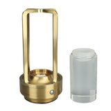 Cordless Table Lamp 3 Colors Stepless Dimming LED Table Lamp Rechargeable Touch Lamp Bedside Nightstand Lamp Gold - Close-Up Angle