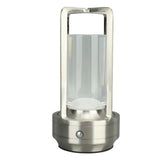 Cordless Table Lamp 3 Colors Stepless Dimming LED Table Lamp Rechargeable Touch Lamp Bedside Nightstand Lamp Silver - Front View