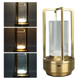 Cordless Table Lamp 3 Colors Stepless Dimming LED Table Lamp Rechargeable Touch Lamp Bedside Nightstand Lamp Silver - Extra Image