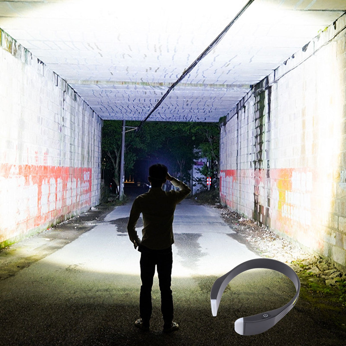 COB Head Torch Rechargeable LED Headlamp 2000lm Super Bright Lightweight 4 Modes for Running Camping Emergency Black