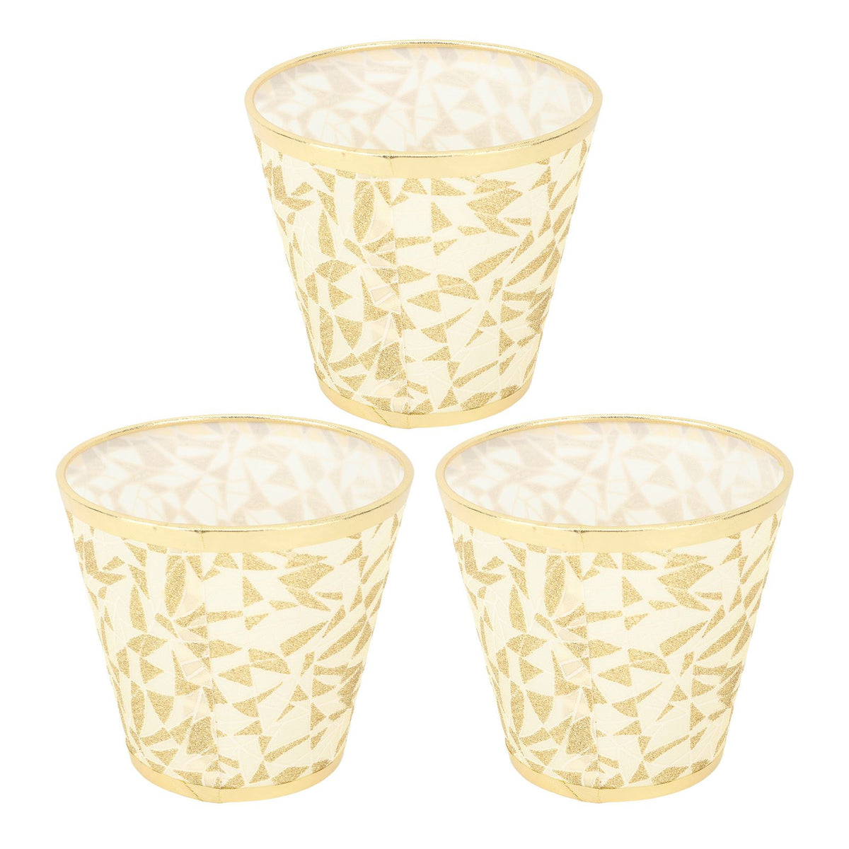 Cloth Lampshade Clip On Design Modern Barrel Fabric Lamp Shades for E14 Bulb Chandelier Wall Lamp 3pcs Gold