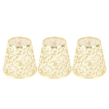 Cloth Lampshade Clip On Design Modern Barrel Fabric Lamp Shades for E14 Bulb Chandelier Wall Lamp 3pcs Gold - Low Angle