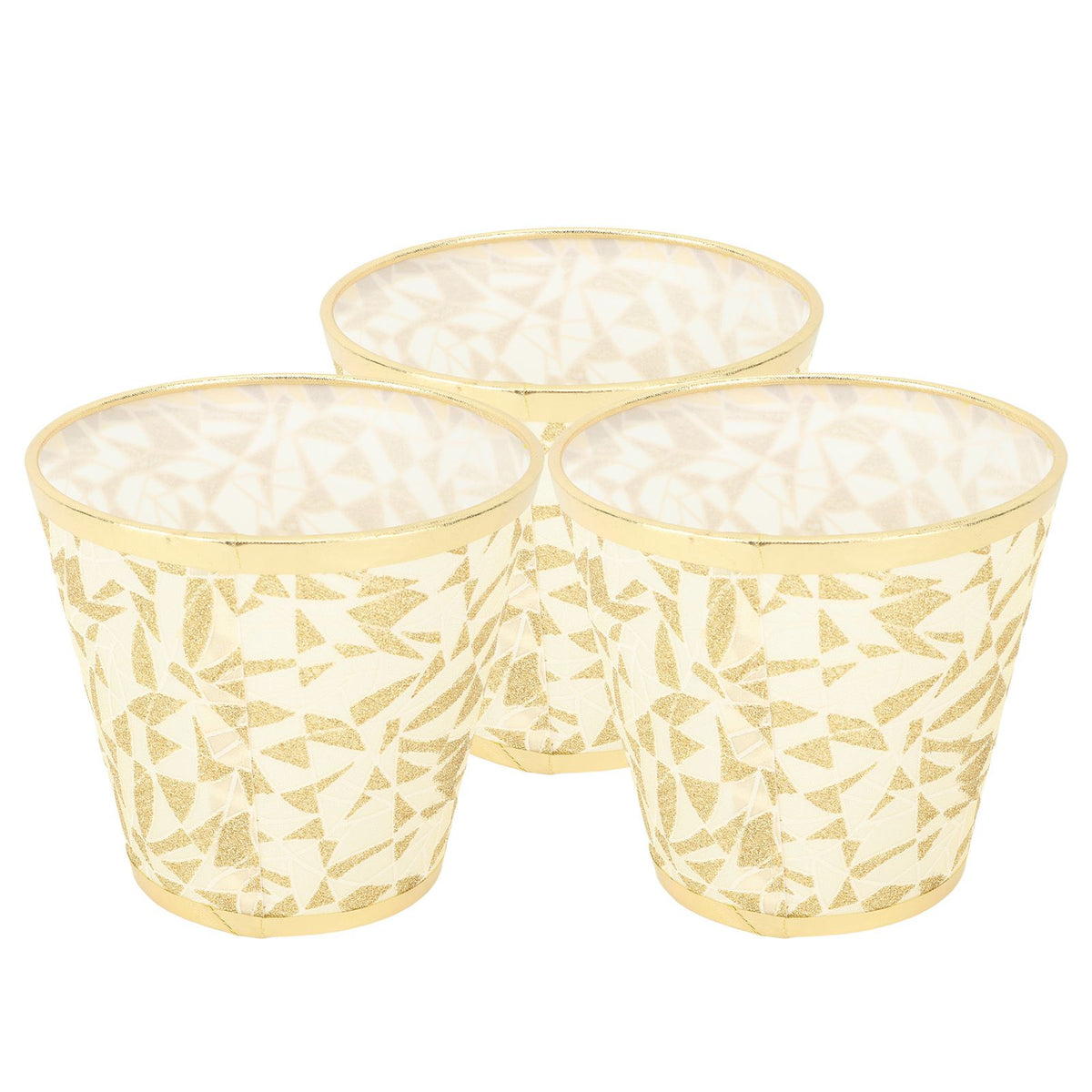 Cloth Lampshade Clip On Design Modern Barrel Fabric Lamp Shades for E14 Bulb Chandelier Wall Lamp 3pcs Gold