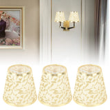 Cloth Lampshade Clip On Design Modern Barrel Fabric Lamp Shades for E14 Bulb Chandelier Wall Lamp 3pcs Gold - Extra Image