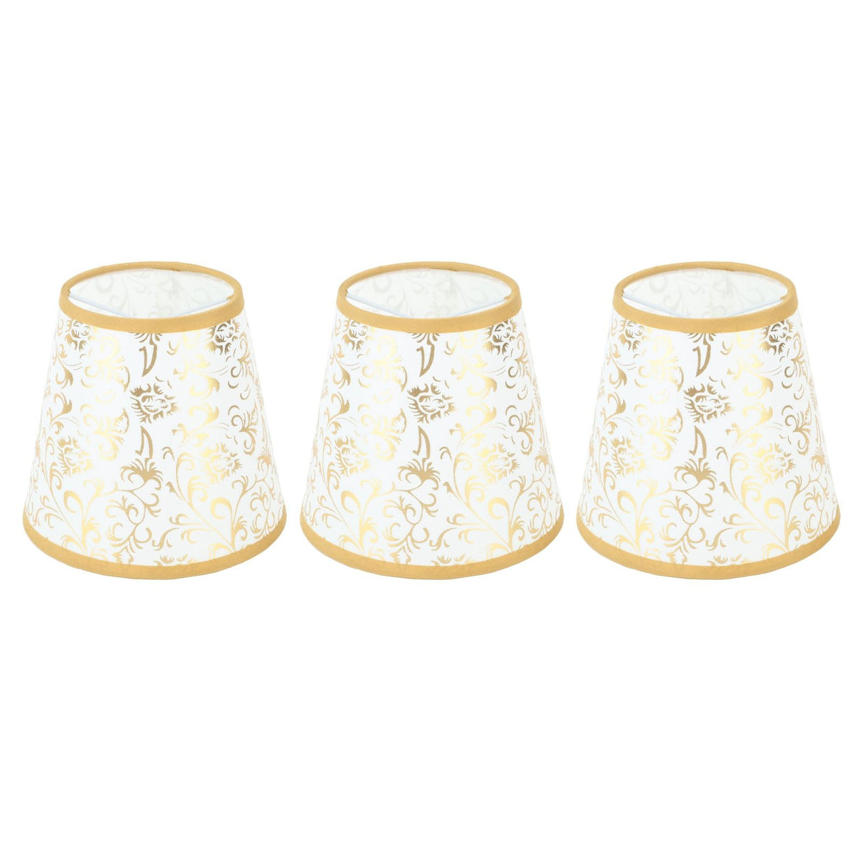 Cloth Lampshade Clip On Installation Modern Fabric Lamp Shades for E14 Bulb Chandelier Table Lamp 3pcs Gold