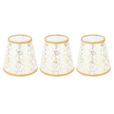 Cloth Lampshade Clip On Installation Modern Fabric Lamp Shades for E14 Bulb Chandelier Table Lamp 3pcs Gold - Front View