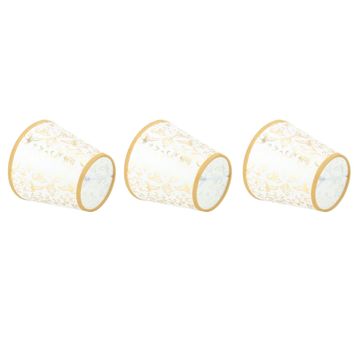Cloth Lampshade Clip On Installation Modern Fabric Lamp Shades for E14 Bulb Chandelier Table Lamp 3pcs Gold