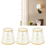 Cloth Lampshade Clip On Installation Modern Fabric Lamp Shades for E14 Bulb Chandelier Table Lamp 3pcs Gold