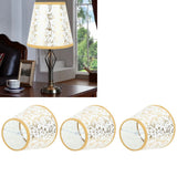 Cloth Lampshade Clip On Installation Modern Fabric Lamp Shades for E14 Bulb Chandelier Table Lamp 3pcs Gold - Extra Image