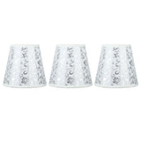 Cloth Lampshade Clip On Installation Modern Fabric Lamp Shades for E14 Bulb Chandelier Table Lamp 3pcs Silver