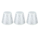 Cloth Lampshade Clip On Installation Modern Fabric Lamp Shades for E14 Bulb Chandelier Table Lamp 3pcs Silver